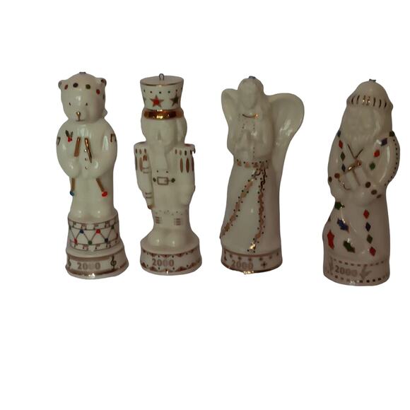 Madison Avenue 2000 Millennium Figurine Porcelain Christmas Ornament Lot of 4 - Picture 1 of 8